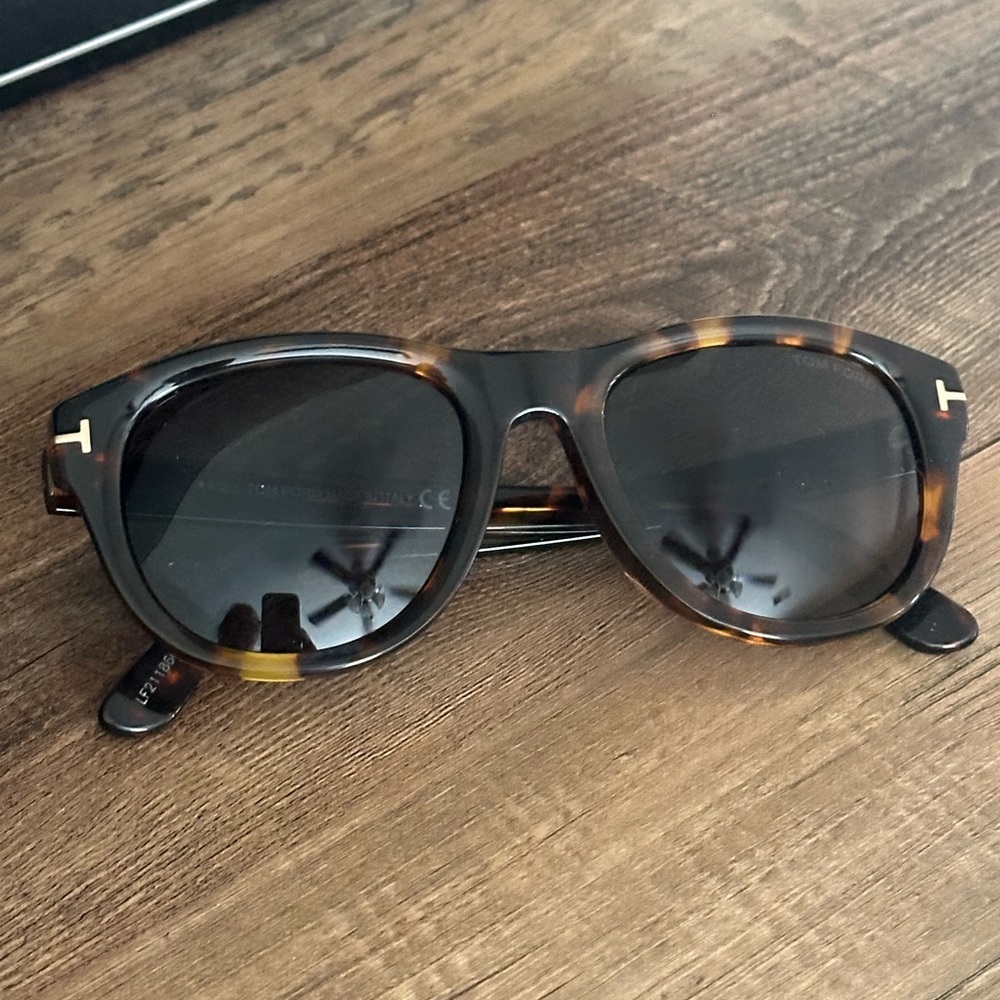 Tom Ford Benedict Tortoiseshell Round Sunglasses Brown Polarized Lenses - Picture 3 of 10